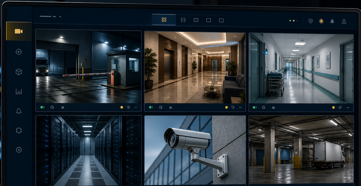Intelisenz surveillance dashboard with unique camera views